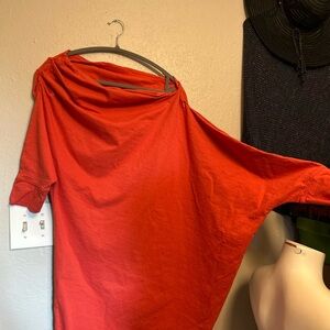 Elegant Orange Off-Shoulder Dress